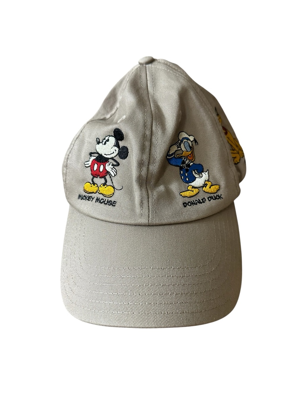 Disney Parks Character Embroidered Beige Adjustable Hat